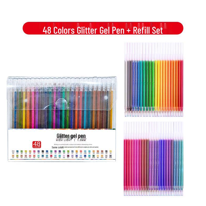Colorful Glitter Gel Pens for Creative Journaling and Art - Ideal for Students and Children