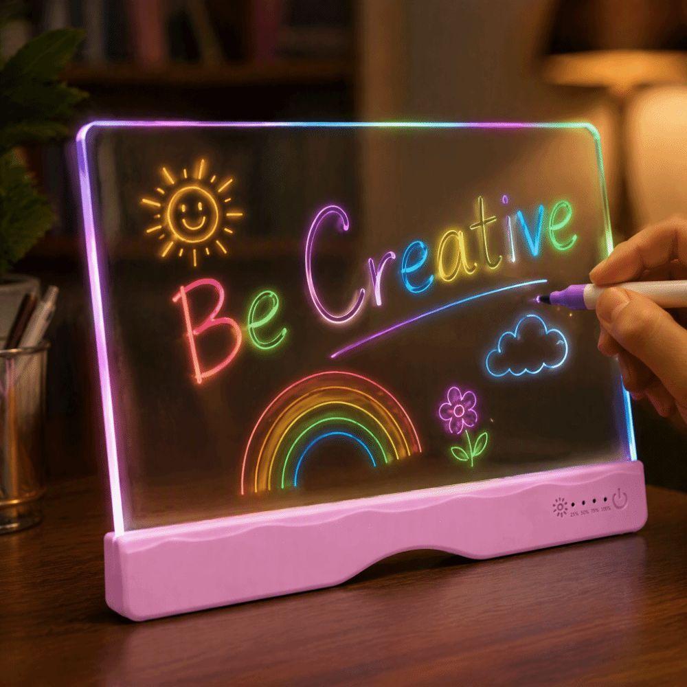 Rechargeable Rechargeable Acrylic Message Board Erasable Colorful Glow Drawing Board  Kids