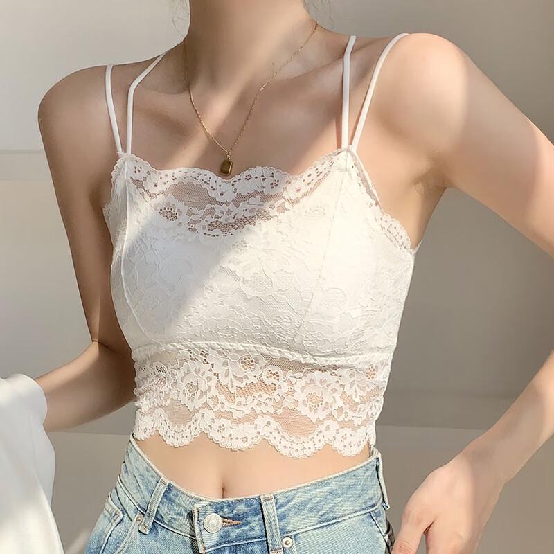 Women s French Style Lace Padded Camisole One Size