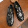 Desai One-Pedal Soft-Soled Business Dress Leather Shoes Retro Horse Buckle Loafers Work Daily Men'S Shoes