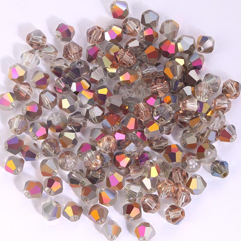 200 Pièces 4MM Perles de Verre Forme Cônes Cristaux Facettés pour la Fabrication de Bijoux Bracelet Collier Boucles d'Oreilles Perles DIY