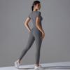 New Solid Color Double-sided Brushed Tight Fitting High Elasticity Breathable Yoga Suit Set For Running, Fitness, Sports, Yoga Suit For Women