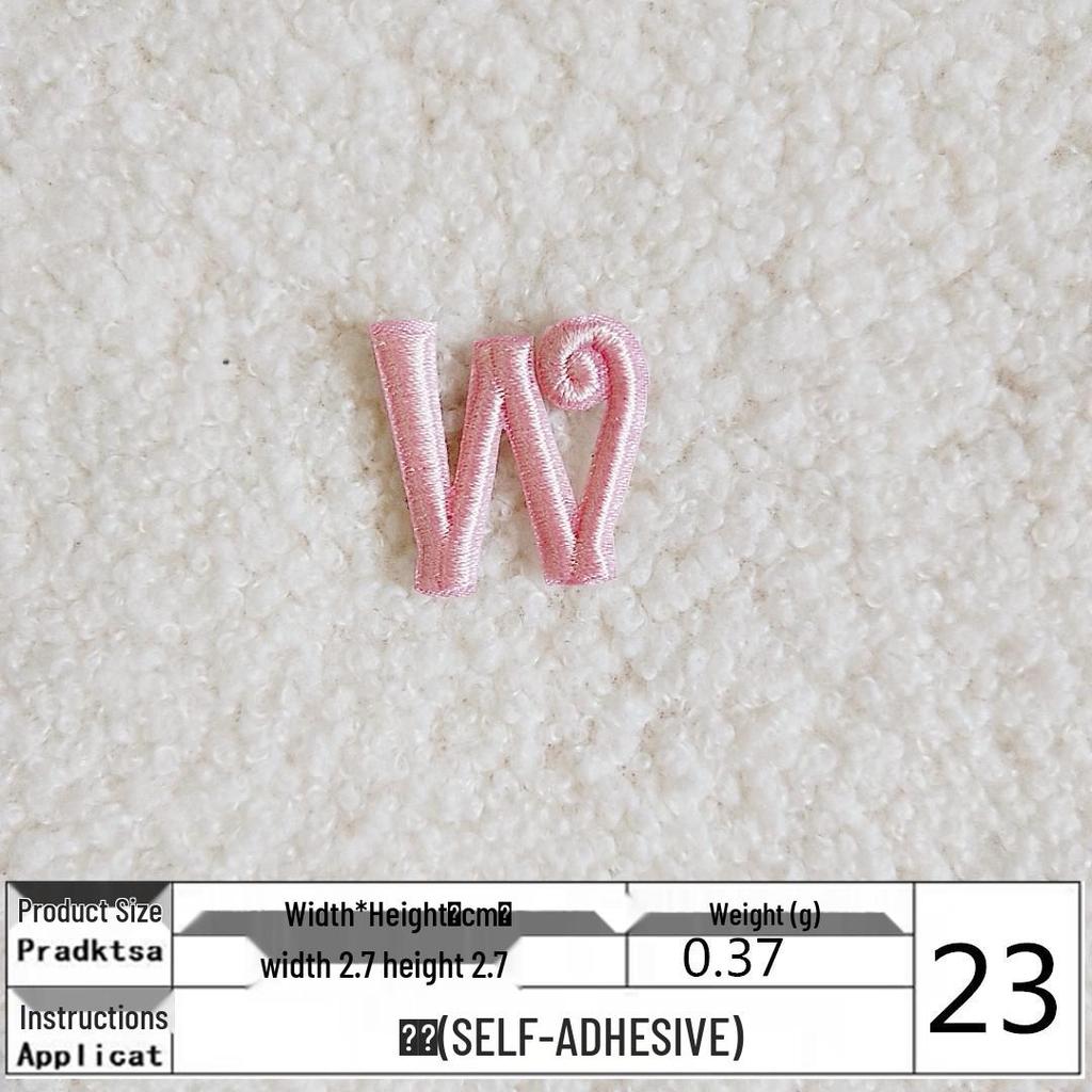 Pink English Letter Embroidery Patch for DIY Clothing