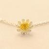S925 Sterling Silver Korean Sun Daisy Flower Necklace for Women