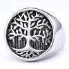 316 Titanium Steel Tree of Life Ring for Men Vintage Leaf Design Durable Titanium Band