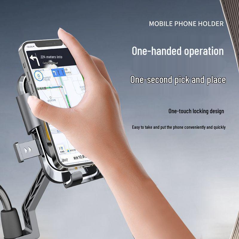 Shockproof Automatic Lock Motorcycle & Bicycle Phone Holder
