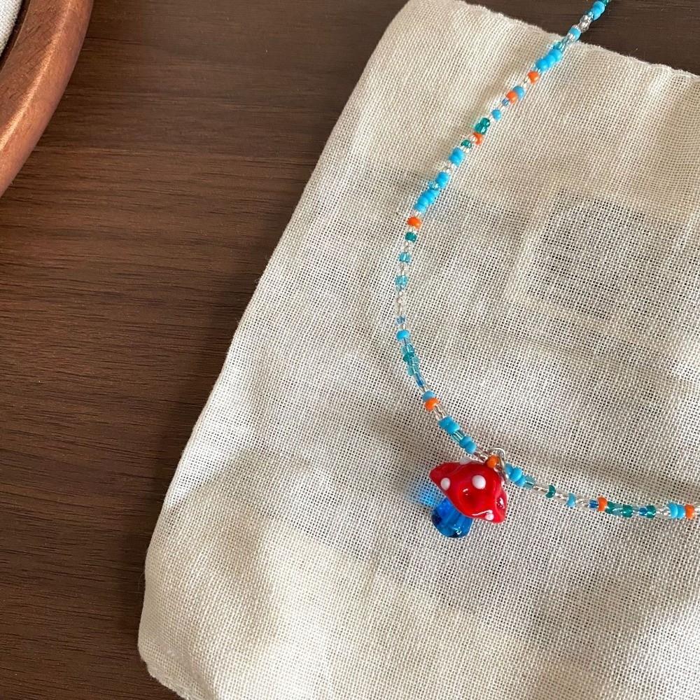Various Fruit Pendant Necklace Rice Beads Pear Necklace Cute Persimmon Jewelry Gift