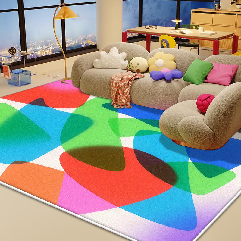 

Ковер для гостиной Цветной Абстрактный Декор Дом Большая Площадь Плюшевый Коврик Спальня Прикроватный Детский Татами Милый Напольный Коврик Нескользящий 60x90cm