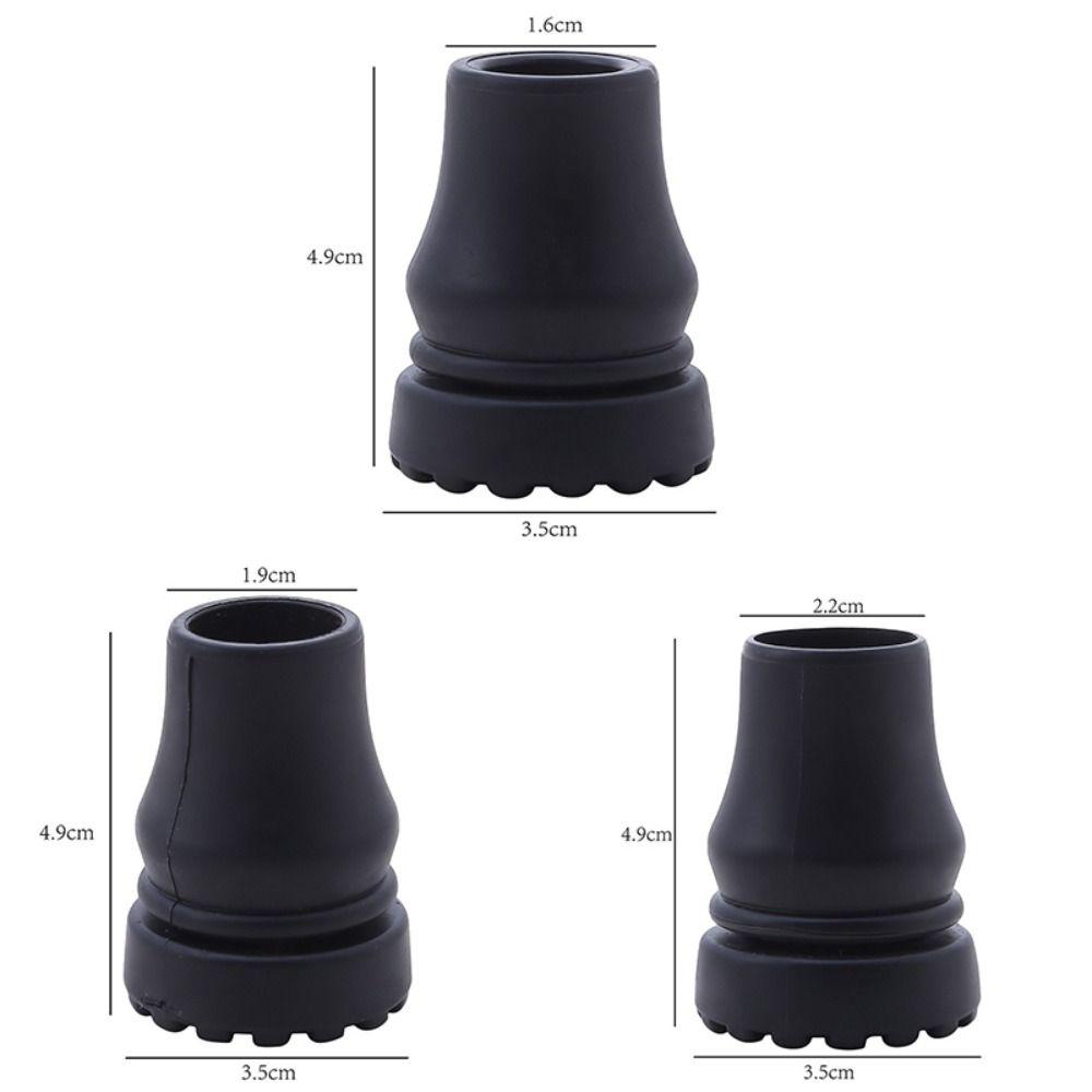 2pcs Rubber Crutch Cane Bottom Pads Anti-Skid Trekking Pole Bottom Cover Hiking