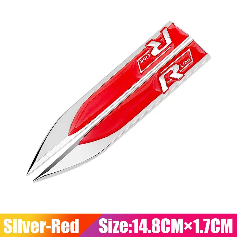 MPSGW1 2Pcs Car 3D Metal Side Badge Fender Emblem Body Stickers Accessorie For VW Golf Tiguan T-Roc Polo Passat ID.4 T-Cross ID.3 Taigo