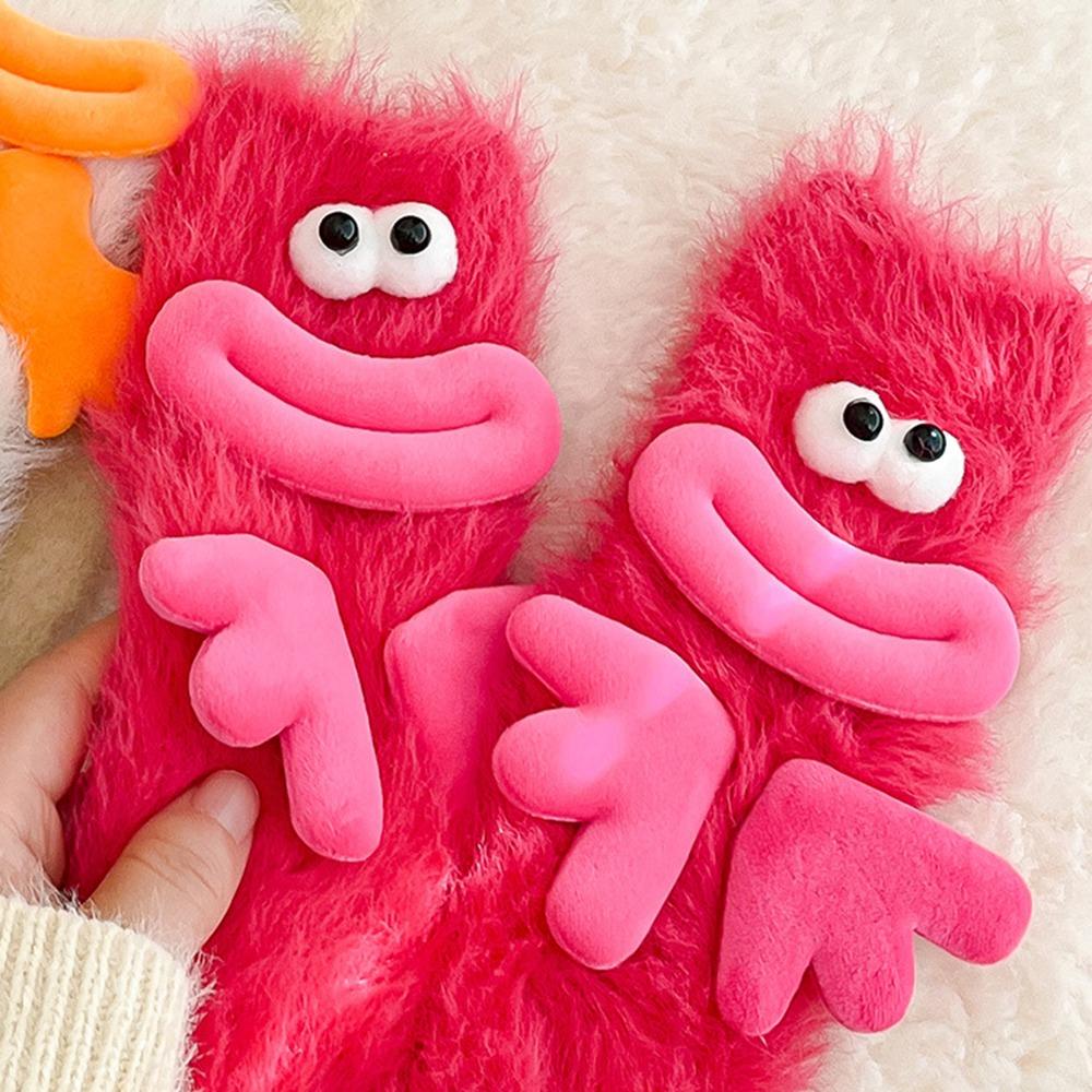 2Pairs Big Eyes Floor Stockings Women Plush Furry Plush Sock Kawaii Funny Tube Socks  Gifts