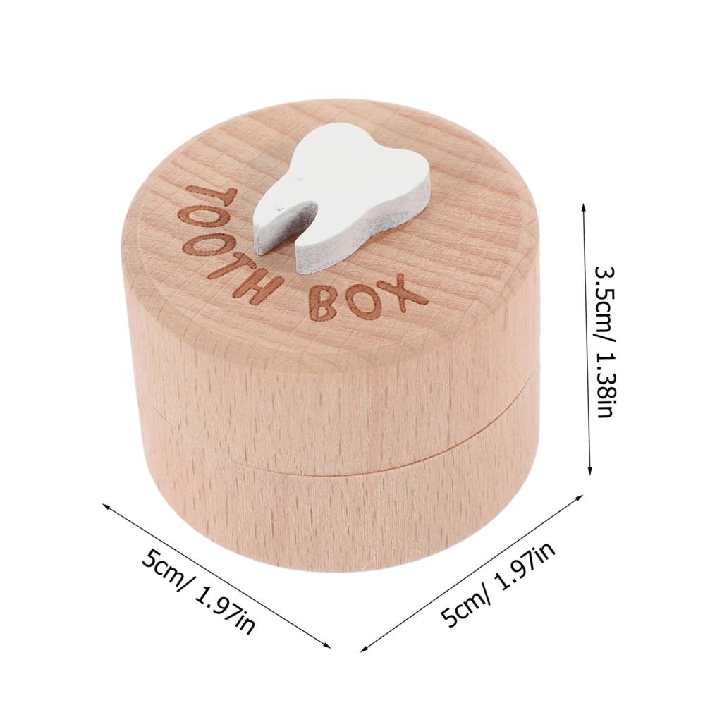 3D Original Wood Carved Tooth Keepsake Box | Cute Tooth Storage Box, Minimalist Design, Made of Natural Beech Material