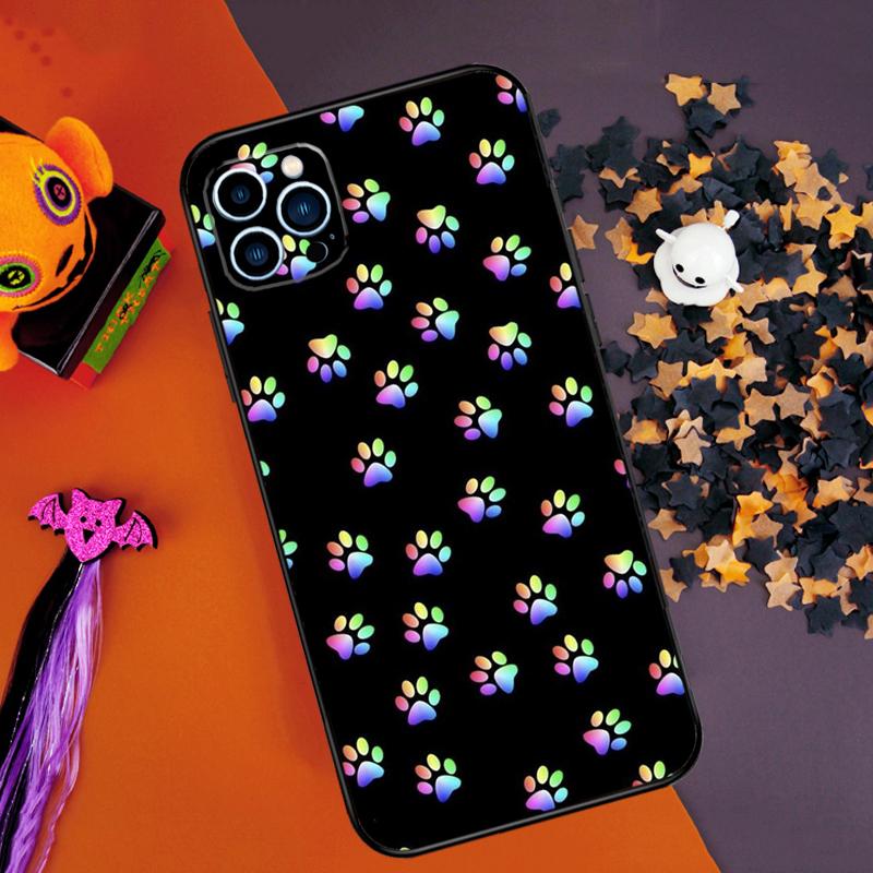 Cartoon Cute Dog Paws Bumper Case For iPhone 16 15 14 Pro Max 11 12 13 Pro Max Mini XR 15 16 Plus 16e Phone Cover