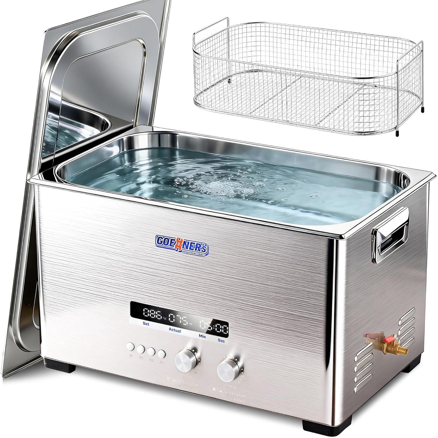 Keoslpy Professional 22L 40kHz Stainless Steel Ultrasonic Cleaner Digital Timer Heater Carburetor Industrial Parts Jewelry General&22L