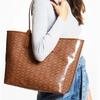 Michael Kors Vintage Logo Print Large Capacity Tote Bag Women Tote Bags Caramel-Brown 35H1T2JT3C-LUGGAGE
