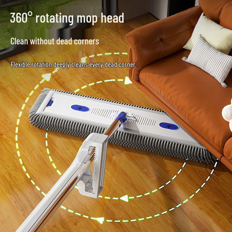 Chenille Flat Mop 2025: Hands-Free, Dual-Use Floor Cleaner for Dry and Wet Surfaces.