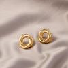 European & American Geometric Twisted Cable Knit Hollow Stud Earrings
