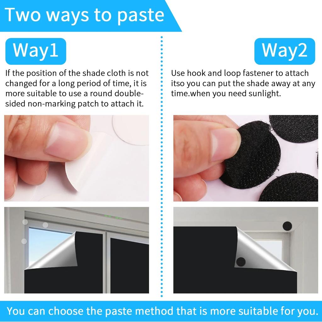 Blackout Curtain Removable Portable Travel Blocking Darkest Window Film Cloth Temporary DIY No Drill Blackout Curtains