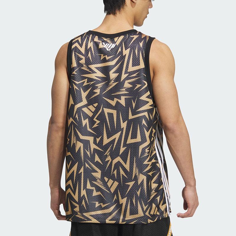 Adidas Reversible Basketball Tank Top With Contrast Print Men Tops Wheat-Brown JC6796