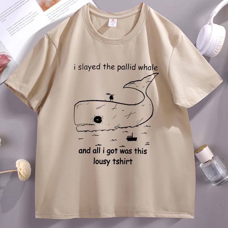 Limbus Company Whale Tshirt Unisex WOMEN Printed Short Sleeve Tshirt Casual Round Neck High Quality Tee Shirt Streetwear Tops