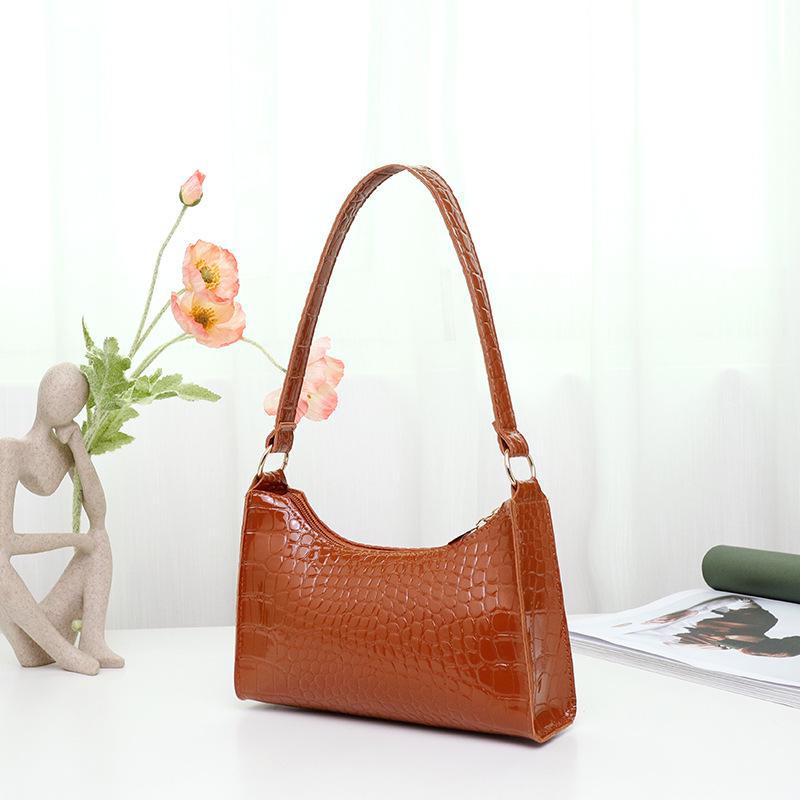 

Модные женские сумки через плечо с узором из камня 2022 года коричневый