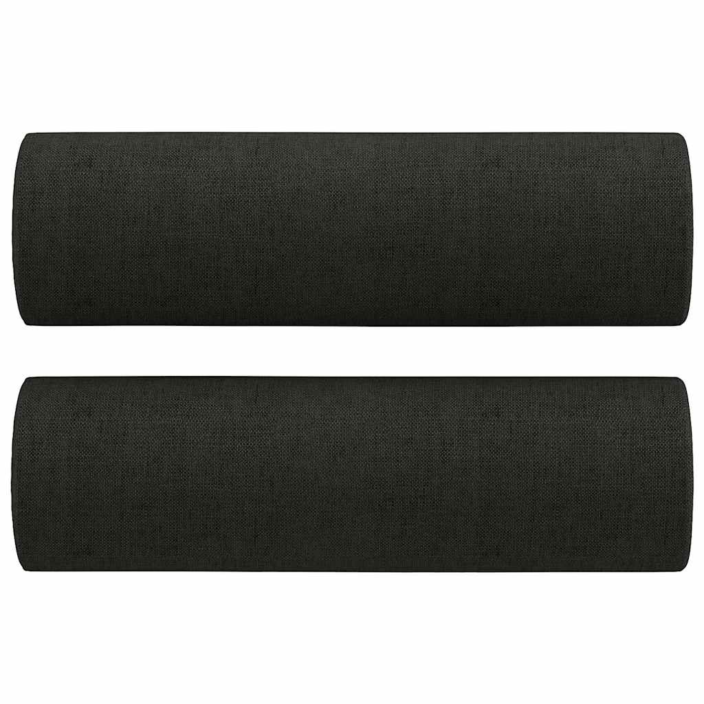 Vidaxl 2-Osobowa Sofa Z Poduszkami, Czarna, 140 Cm, Tkanina