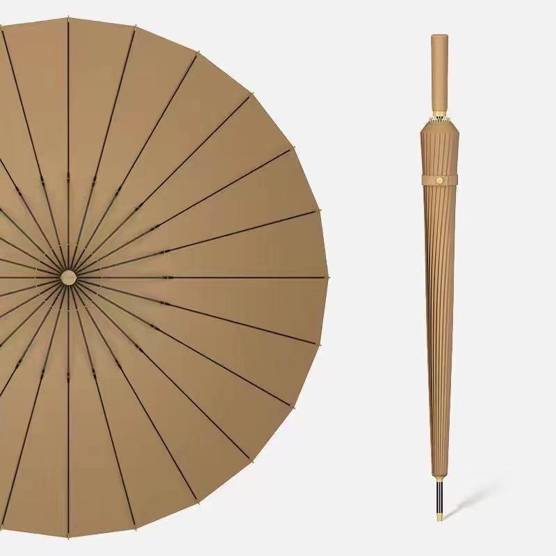 24 Bone Long Handle Umbrella Enlarged Thickened Sunny Rainy Dual-use Extra-large Black Sun Protection Automatic Umbrella