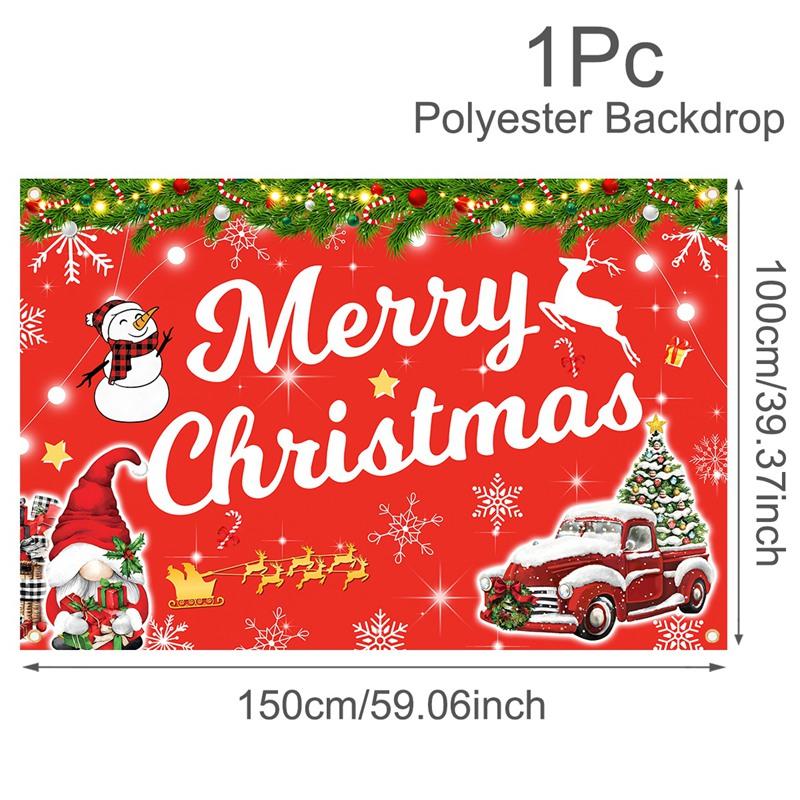 Merry Christmas Backdrop Banner Santa Snowman Background Christmas Decorations for Home2026 Navidad Noel Xmas Gifts NewYear 2026