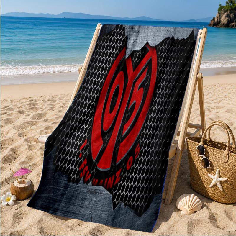 Red Emblem FSV Mainz Beach Towel Microfiber Beach Towel, Lightweight and Quick-Dry, for Summer Travel, Swimming Pool Fan Birthday Gift