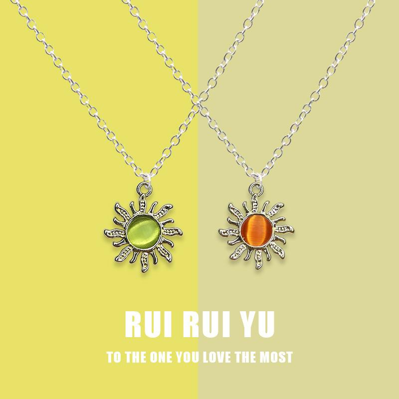 

RUI RUI YU Котяче око Соняшникове намисто Намисто з підвіскою для жінок, чоловіків, подруг, пар, коханців, ювелірні вироби, подарунок 1 Pair