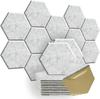 12-Piece Hexagonal Polyester Fiber Sound-Absorbing Panels - Cork Board Alternative