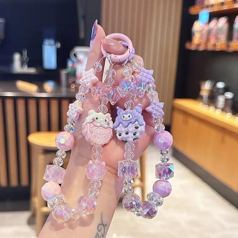 Cute Sanrio Hello Kitty Melody Kuromi Pochacco Cinnamoroll Phone Chain Keychain Pendant Charms Backpack Decoration Gifts