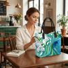  Watercolor Wave Tote Bag Casual Large Capacity Beach Shoulder Bag for Daily Travel