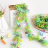 2M Easter Garland Colorful Tinsel Stripe Hanging Ornament DIY Wreath Crafts Spring Easter Home Decoration Kids Gift Rabbit Decor