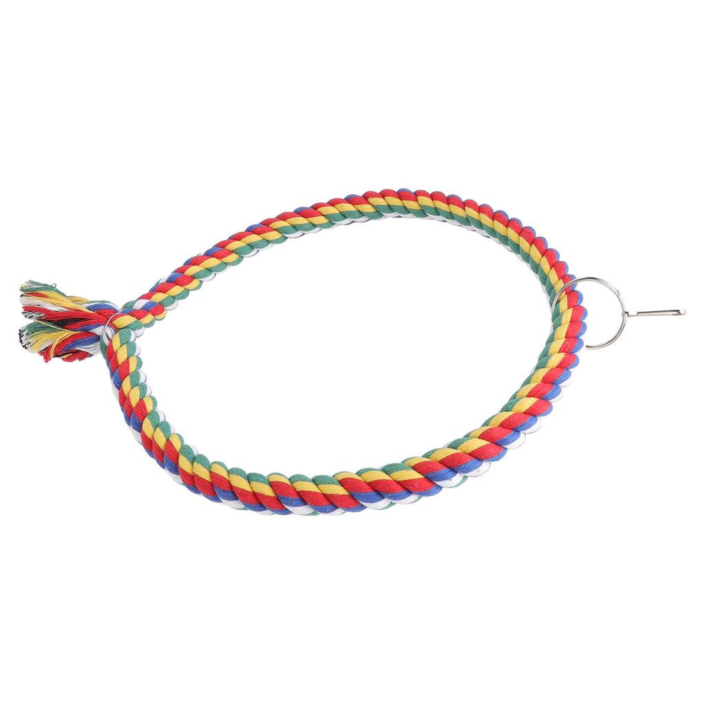 Bird Cotton Rope Ring Toy Colorful Parrot Swing Toys for Parakeets Cockatiels Conure Lovebirds Finches Macaw L