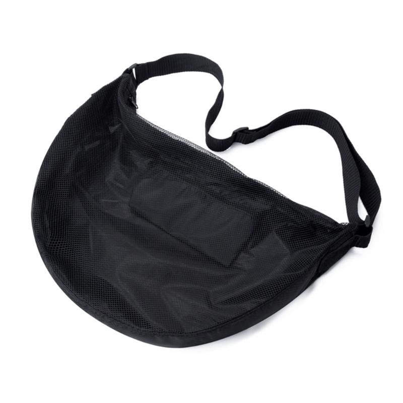 Sport Equipment Storage Net Bag for Carring Basketball Soccer Single Football Bag with Zippers Pocket Mesh Shoulder Bag