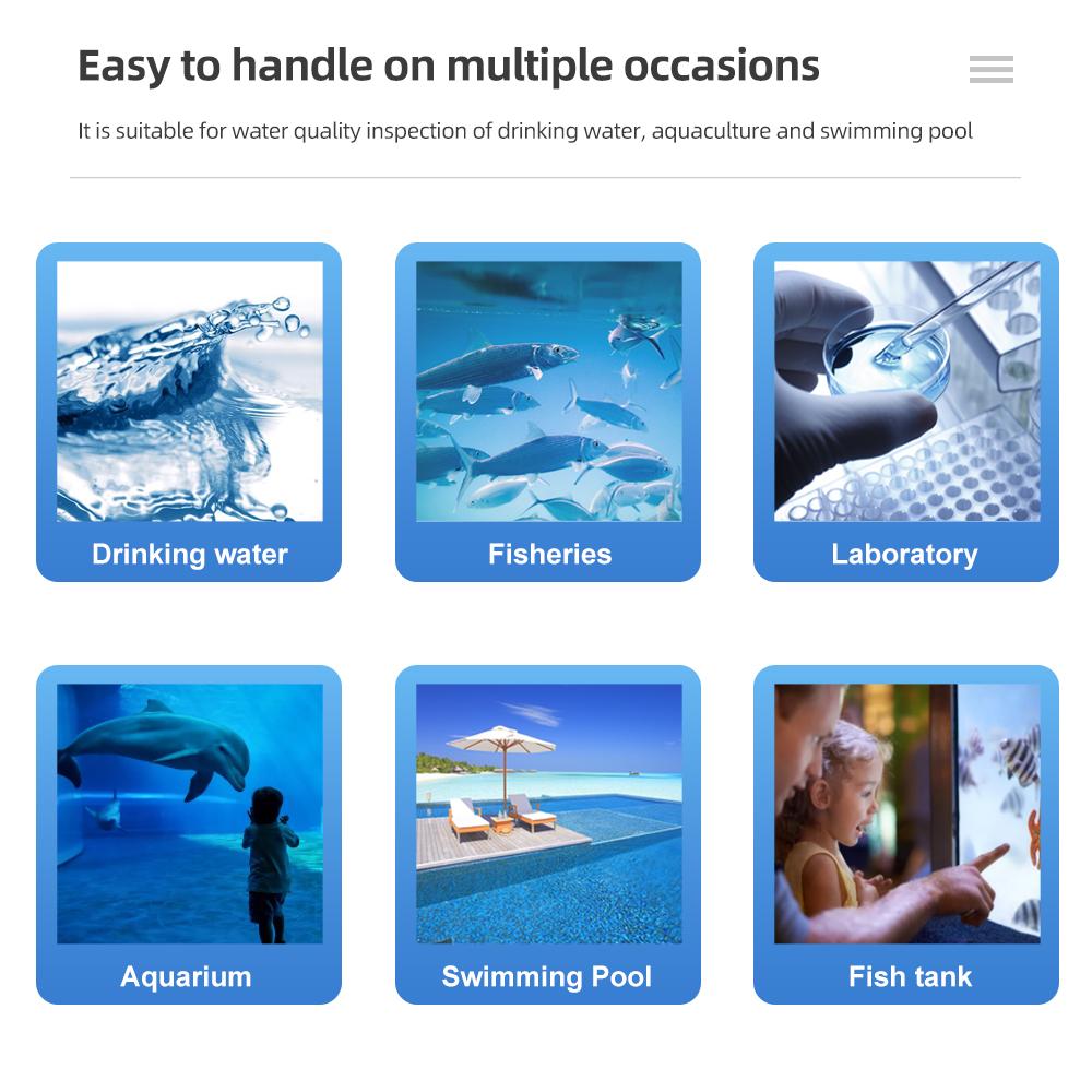 High Precision Water Quality Tester PH EC TDS SALT S.G Temperature 6 In 1 Detector PH Meter Temp Testing for Pool Aquarium