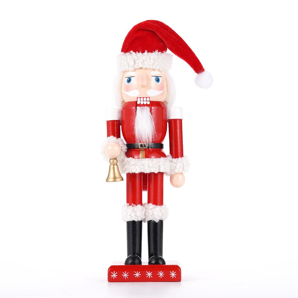 

25CM Nutcracker Puppet Christmas Santa Claus Gingerbread Man Wood Doll Ornament Creative Handicrafts Xmas New Year Decoration