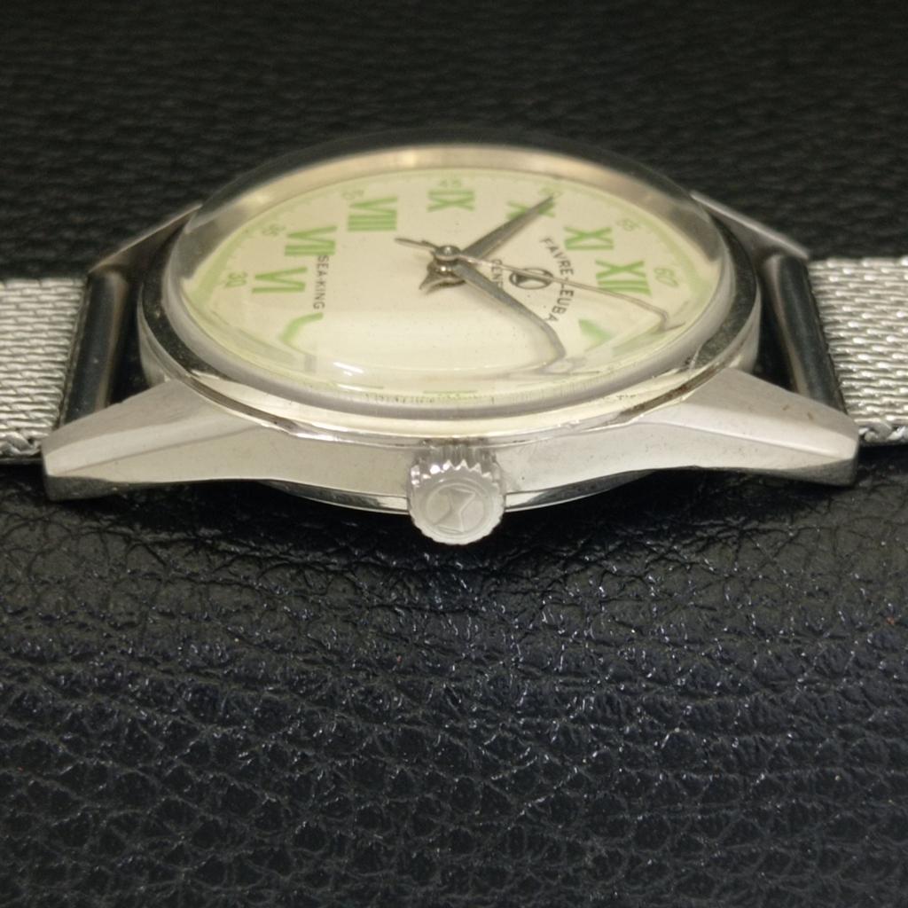 HANDAUFZUG VINTAGE FAVRE LEUBA SEA KING 253 SCHWEIZER HERREN CREMEFARBENES UHRENGEHÄUSE a703730-1
