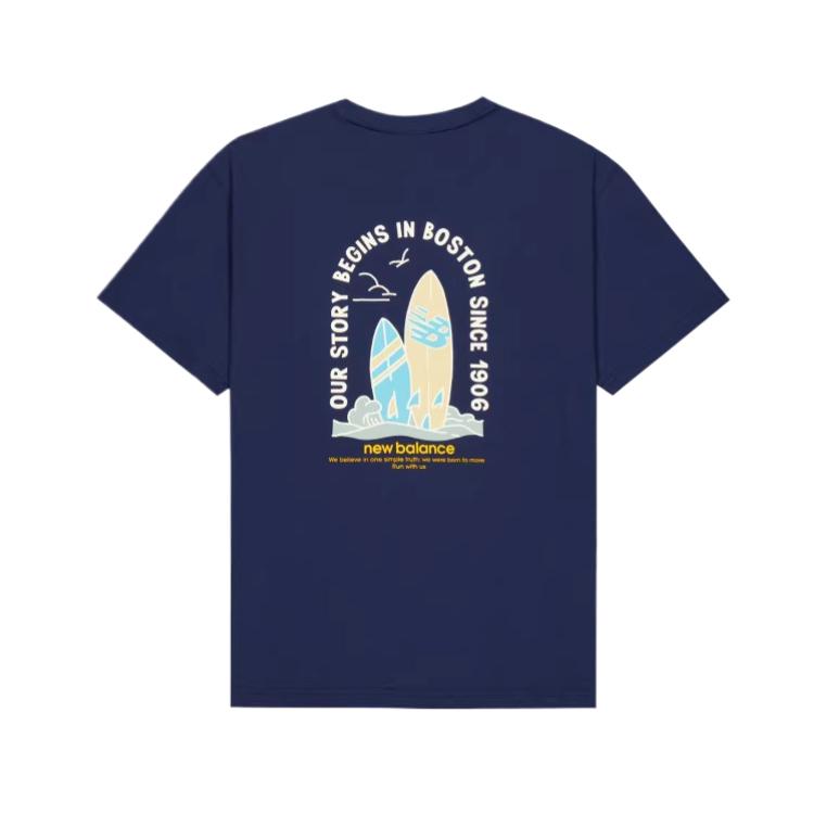 New Balance SS25 T Shirt Men's Marine Blue AMT52392-NNY