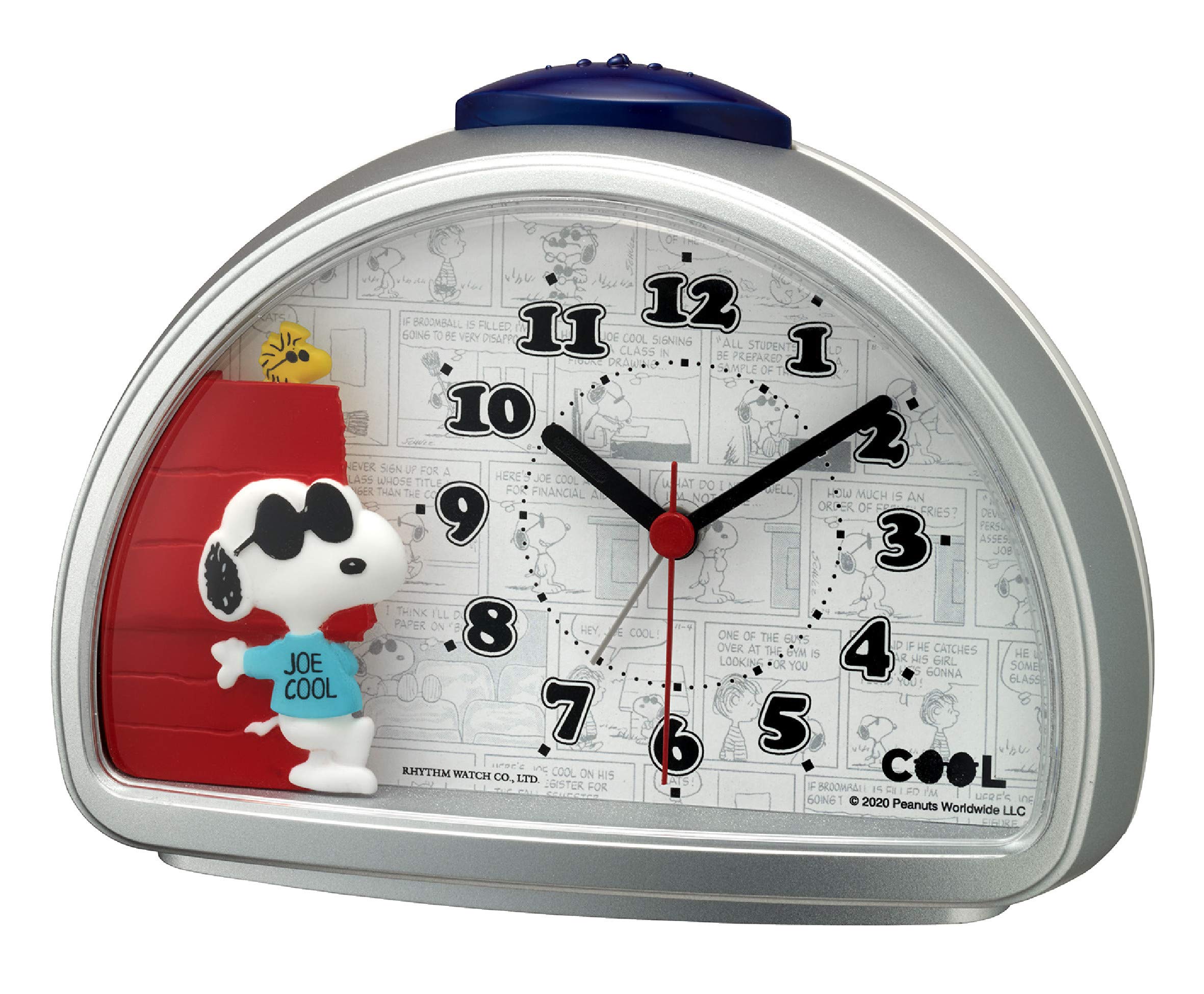 

RHYTHM Snoopy Alarm Clock Analog Electronic Sound Alarm Silver JOE COOL 4SE563MS19