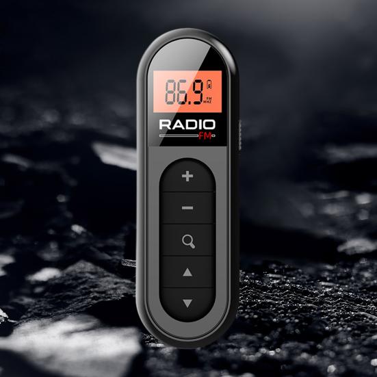 Portable Mini FM Radio Clip Design Clear Signal Low Distortion LCD Display Rechargeable High Sensitivity Mini Radio