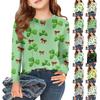 Girls Long Sleeve T Shirts Kids Fall Tops Crewneck Printed Basic Tees Saint Patrick's Day
