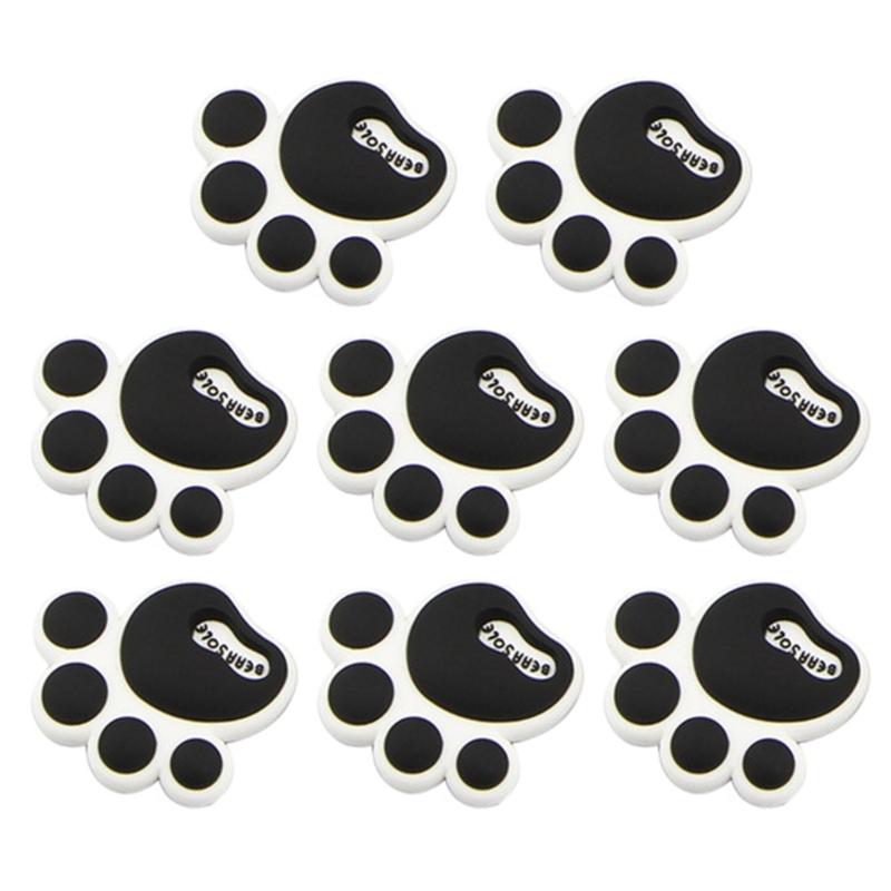 8Pcs Auto Rearview Mirror Stickers Cute Dog Paw Footprint Stickers Anti-Scratch Stickers Anti-skid Protector Stickers