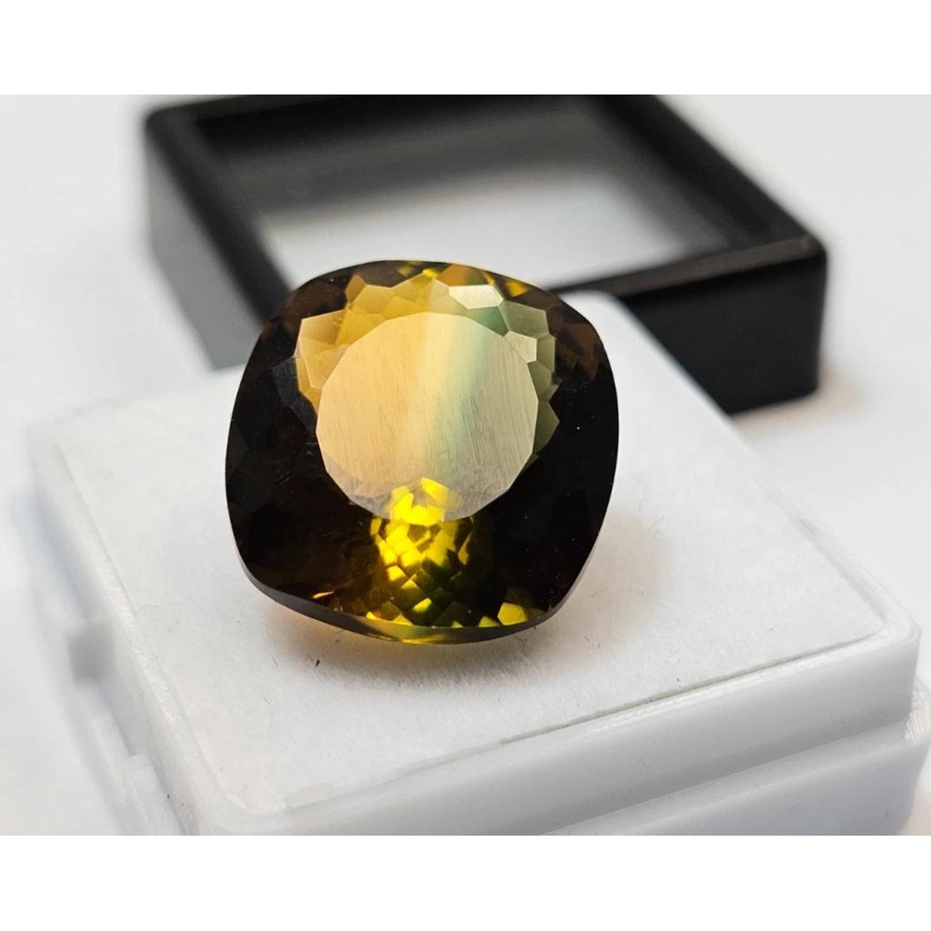 Cushion Cut Tourmaline Bi-Color 11-13 Ct Beautiful Certified Loose Gemstone