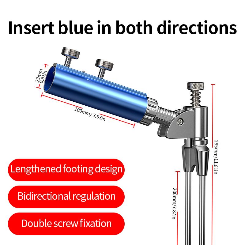 Stainless Steel Fishing Rod Holder 180° Adjustment Fishing Bracket Multifunctional Fishing Supply Ground Insert Holder