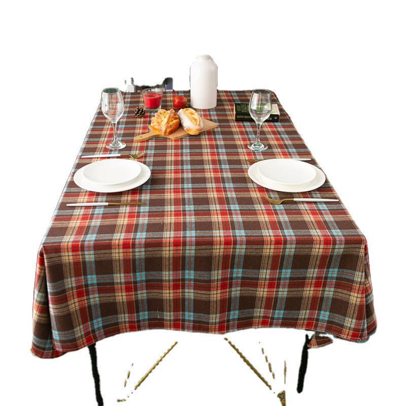 Lexuanxiu Nordic INS Rectangular Plaid Christmas Party Tablecloth
