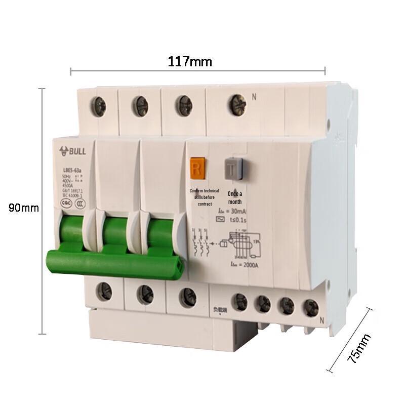 BULL LBE5-63A Series 3PN Residual Current Circuit Breaker