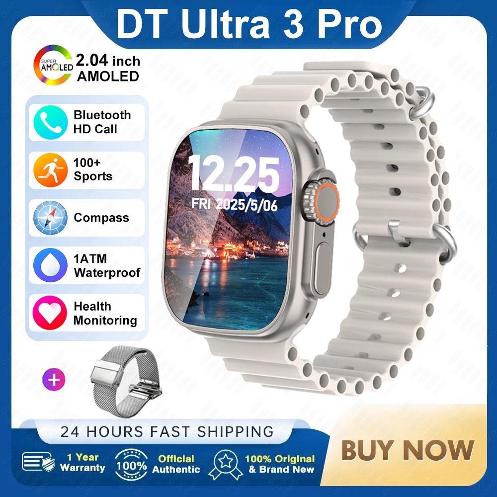 2025New DT Ultra 3 Pro Google Map NFC SmartWatch 32G Memory Music Video NFC Bluetooth Call Waterproof SmartWatch