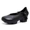 Fashion GKTINOO Retro Thick Heel Women Shoes Hook Loop Mary Jane Loafers Luxury 5 Cm Pumps Genuine Leather Sewn Square Heel Single Shoes